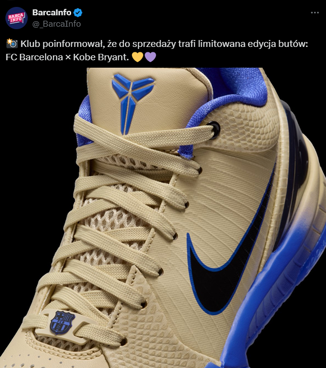 Tak wyglądają LIMITOWANE buty FC Barcelona × Kobe Bryant!